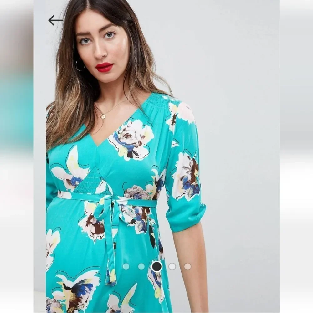 Mamalicous Floral Maternity Tea Dress Size Medium - Picture 2 of 4